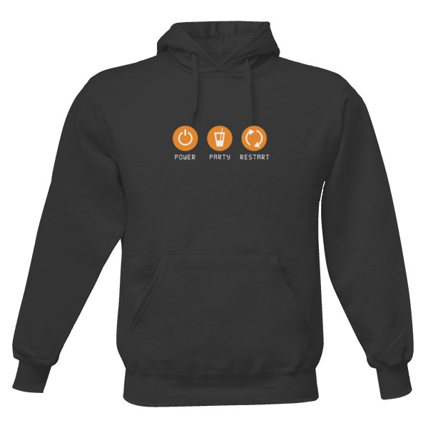 Pánská mikina s kapucí s potiskem POWER PARTY RESTART - Men - Hoodie